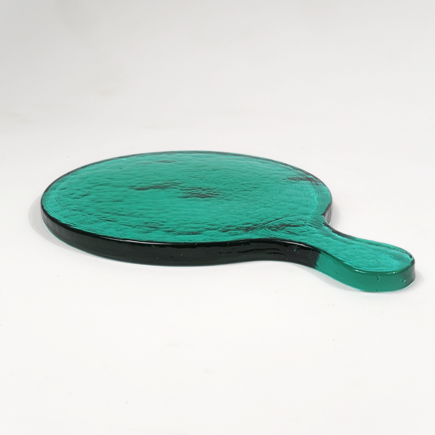 Hammered Glass Round Serving Board-0