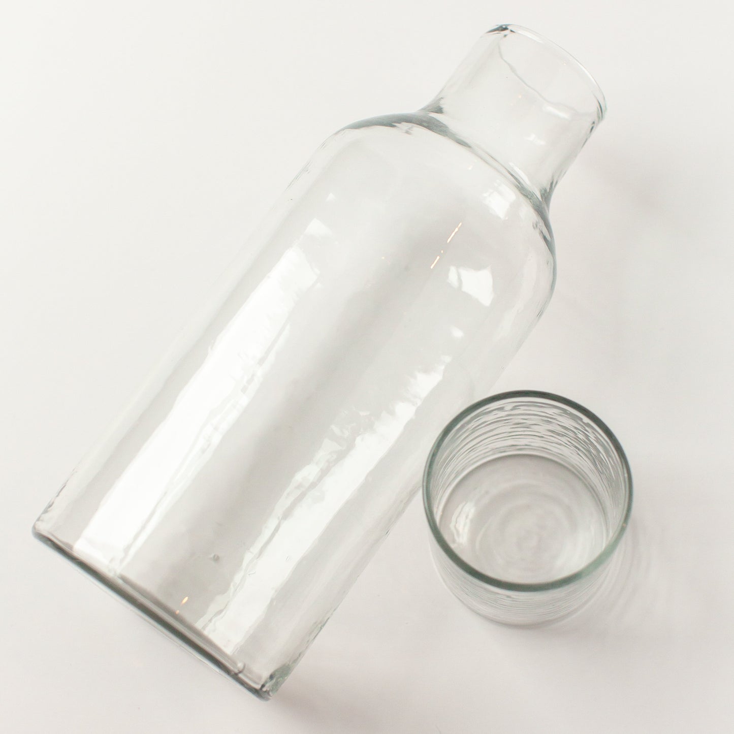 Handblown Hammered Glass Carafe +Cup-5