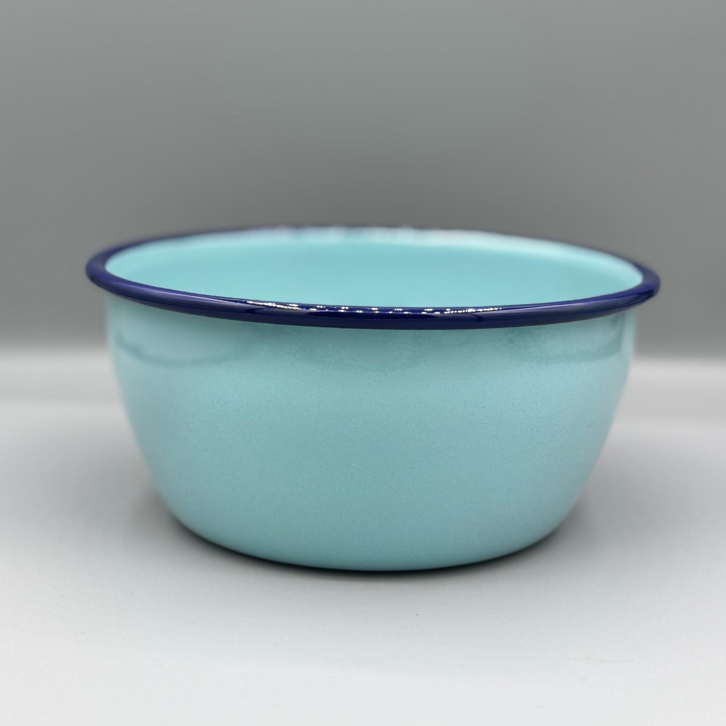 Enamel Bowl with Colourful Rim-1