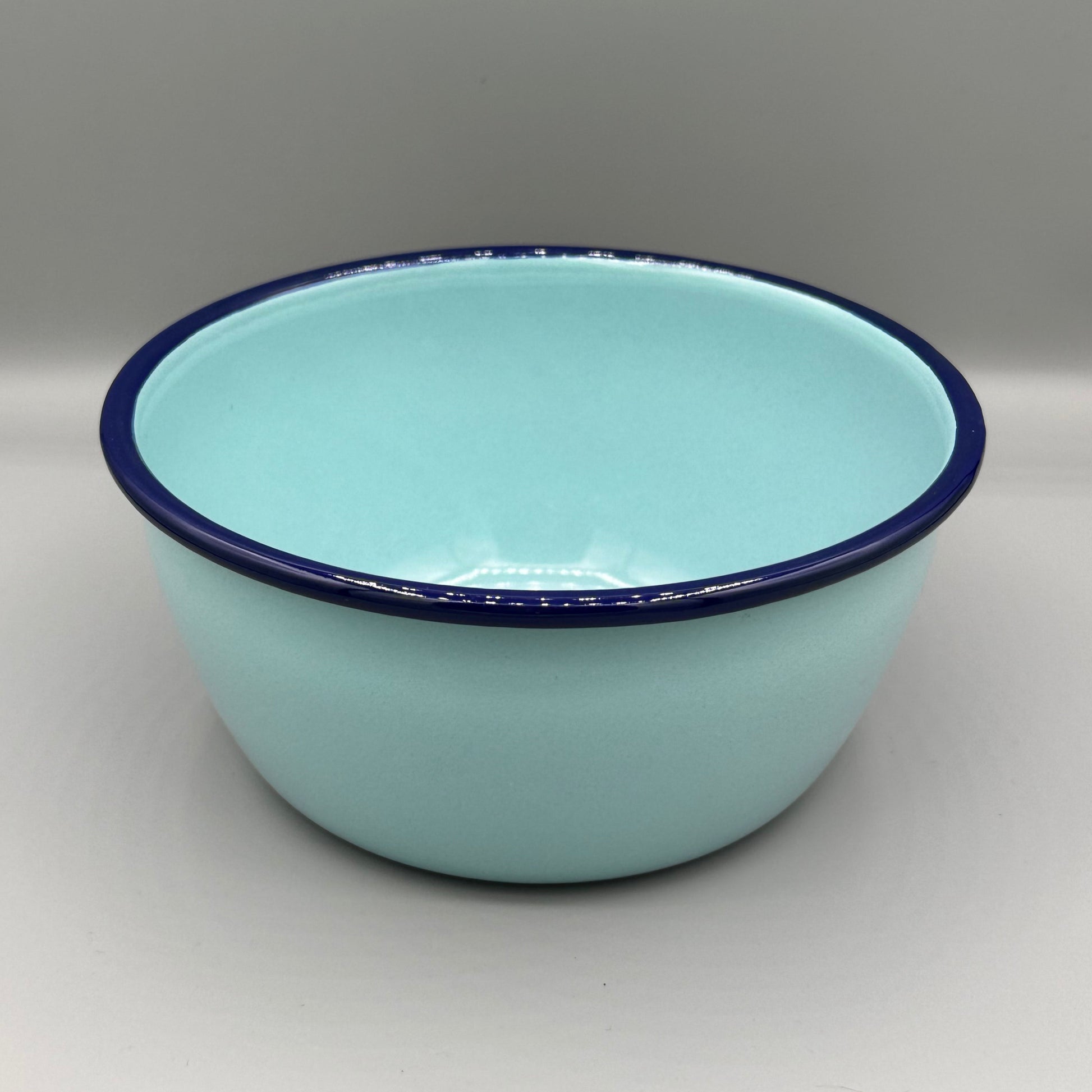 Enamel Bowl with Colourful Rim-2